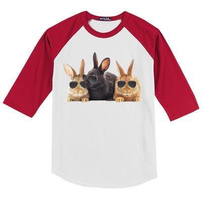 Hipster Cool Rabbit Kids Colorblock Raglan Jersey