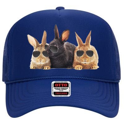 Hipster Cool Rabbit High Crown Mesh Back Trucker Hat