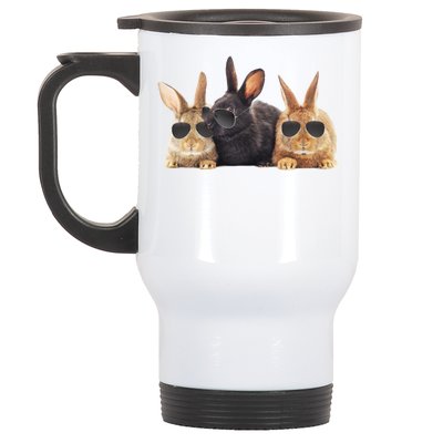 Hipster Cool Rabbit Stainless Steel Travel Mug