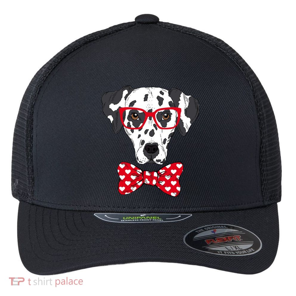 Hipster Dog Dalmatian Flexfit Unipanel Trucker Cap