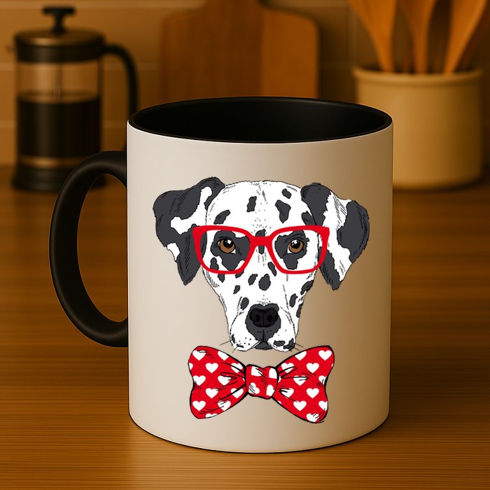 Hipster Dog Dalmatian Mug