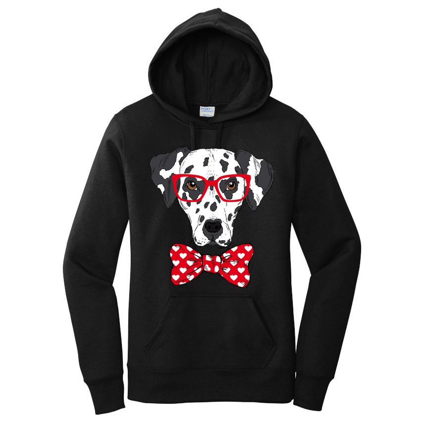 Hipster Dog Dalmatian Women's Pullover Hoodie