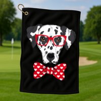 Hipster Dog Dalmatian Golf Towel