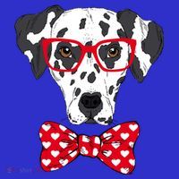 Hipster Dog Dalmatian Button