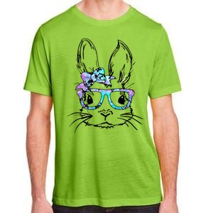 Hipster Easter Bunny Floral Adult ChromaSoft Performance T-Shirt