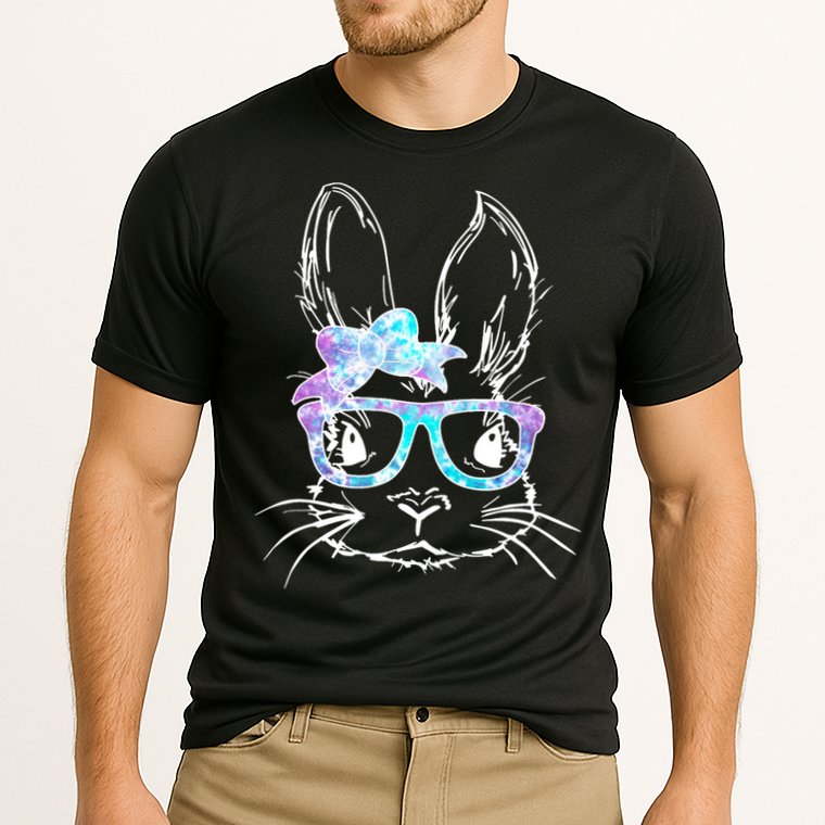 Hipster Easter Bunny Floral Cooling Performance Crew T-Shirt