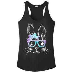 Hipster Easter Bunny Floral Ladies PosiCharge Competitor Racerback Tank