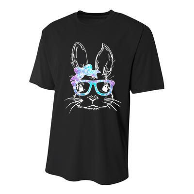 Hipster Easter Bunny Floral Youth Performance Sprint T-Shirt