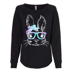 Hipster Easter Bunny Floral Womens California Wash Sweatshirt