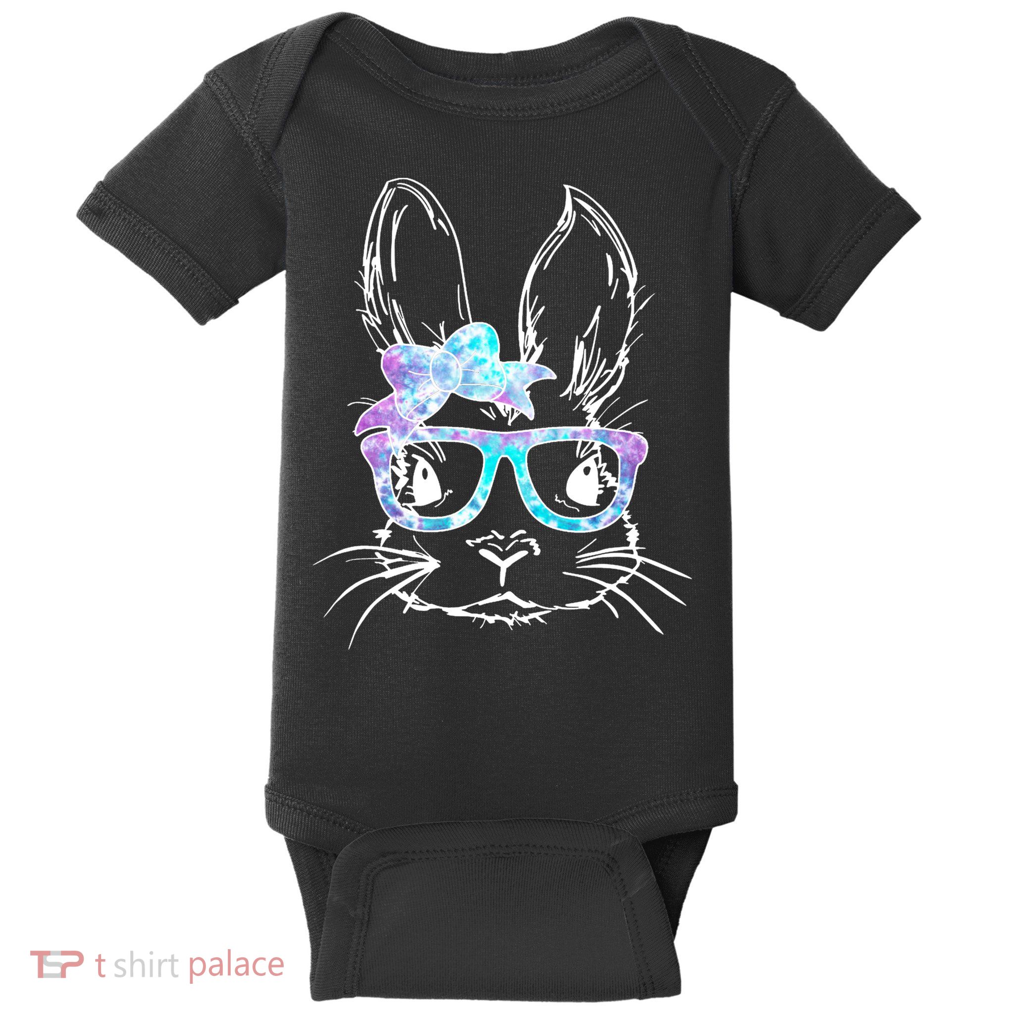 Hipster Easter Bunny Floral Baby Bodysuit