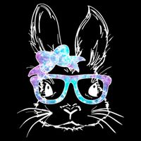 Hipster Easter Bunny Floral Tie-Dye T-Shirt