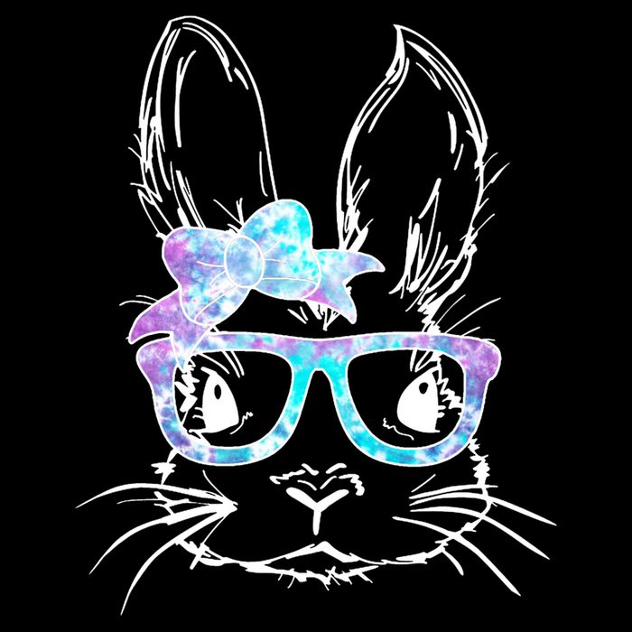 Hipster Easter Bunny Floral Tie-Dye T-Shirt