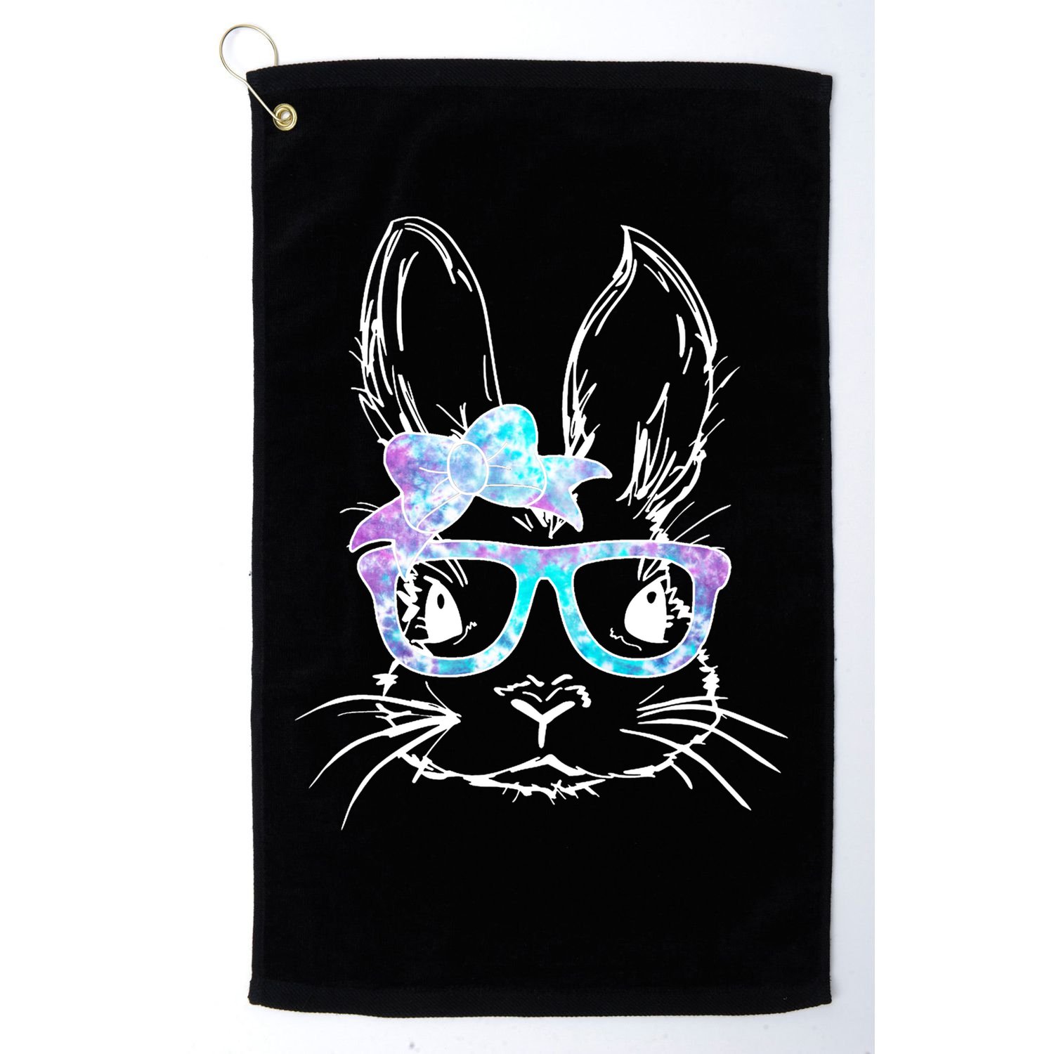 Hipster Easter Bunny Floral Golf Towel