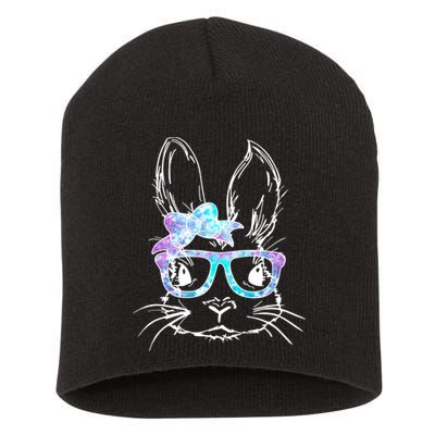 Hipster Easter Bunny Floral Short Acrylic Beanie