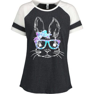 Hipster Easter Bunny Floral Enza Ladies Jersey Colorblock Tee