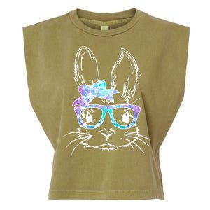 Hipster Easter Bunny Floral Garment-Dyed Women's Muscle Tee