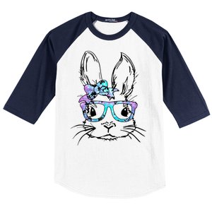 Hipster Easter Bunny Floral Baseball Sleeve Shirt