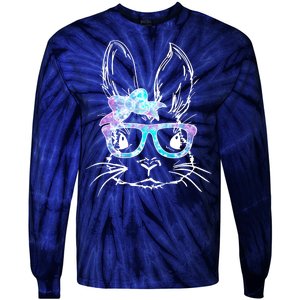 Hipster Easter Bunny Floral Tie-Dye Long Sleeve Shirt