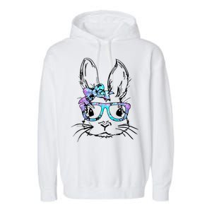 Hipster Easter Bunny Floral Garment-Dyed Fleece Hoodie