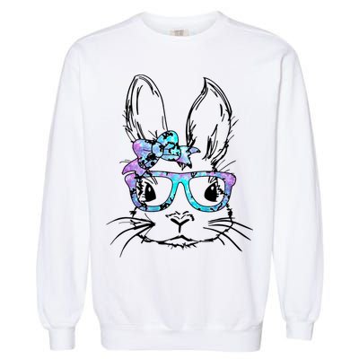 Hipster Easter Bunny Floral Garment-Dyed Sweatshirt