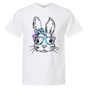 Hipster Easter Bunny Floral Garment-Dyed Heavyweight T-Shirt