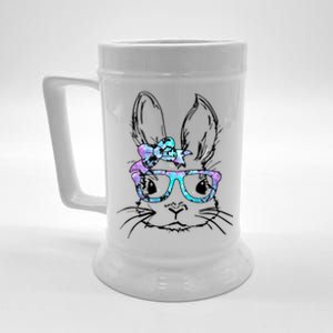 Hipster Easter Bunny Floral Beer Stein