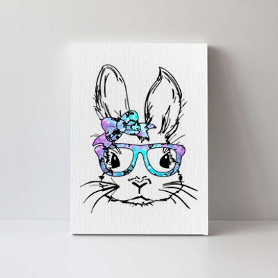 Hipster Easter Bunny Floral Canvas