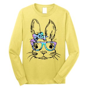 Hipster Easter Bunny Floral Long Sleeve Shirt