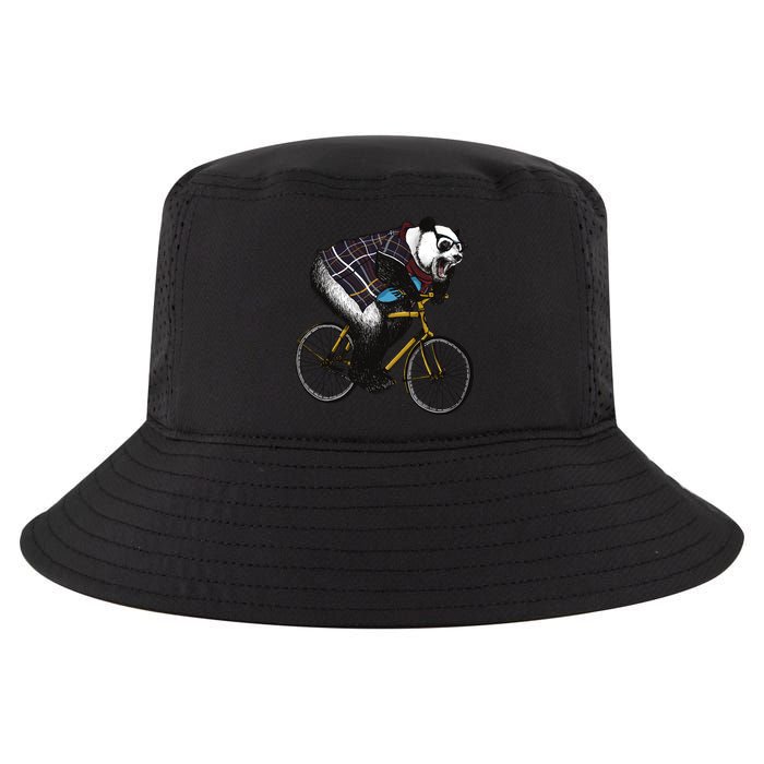 Hipster Panda Riding Bicycle Cool Comfort Performance Bucket Hat
