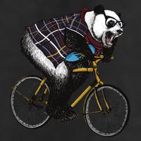 Hipster Panda Riding Bicycle Cool Comfort Performance Bucket Hat