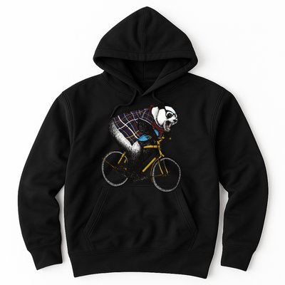 Hipster Panda Riding Bicycle Hoodie