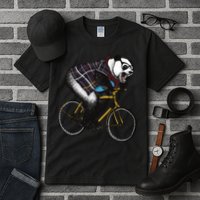 Hipster Panda Riding Bicycle Tall T-Shirt