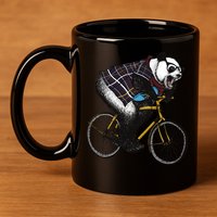 Hipster Panda Riding Bicycle 11oz C Handle Ceramic Mug