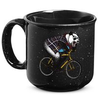 Hipster Panda Riding Bicycle 15oz Campfire Ceramic Mug