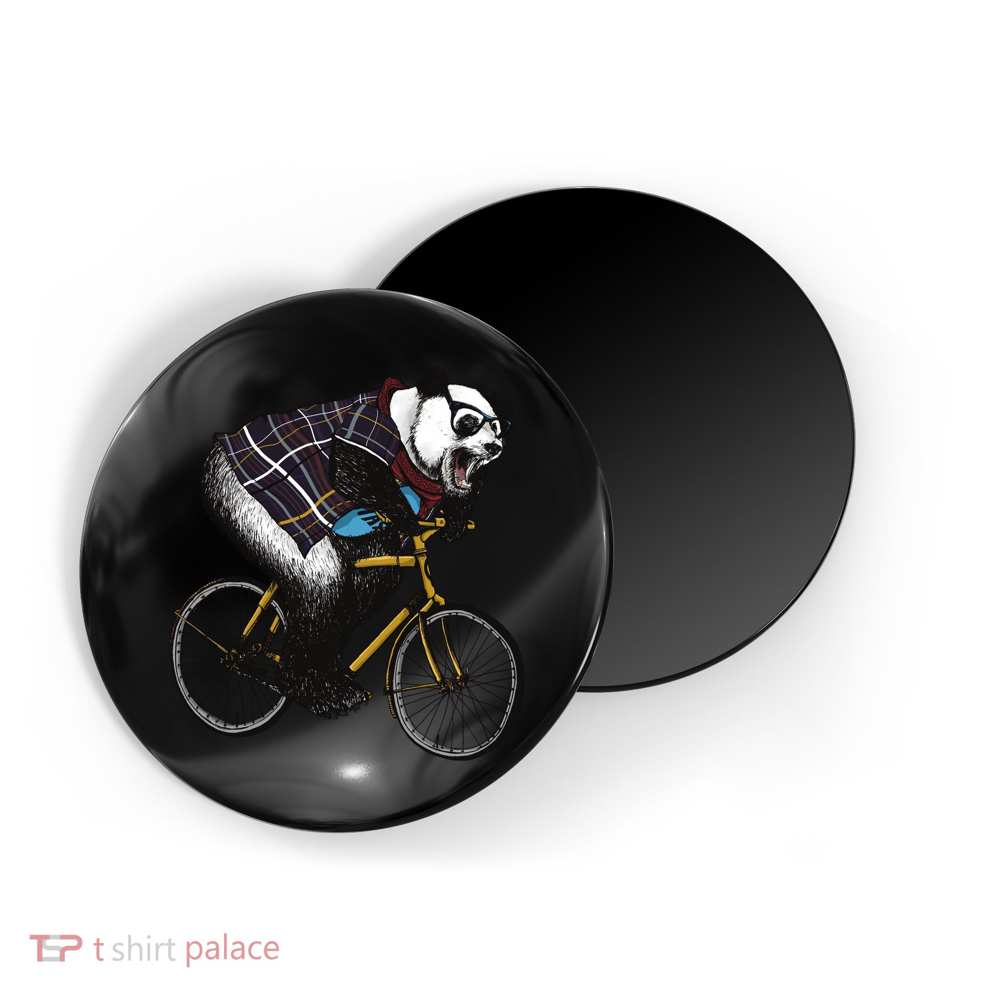 Hipster Panda Riding Bicycle Magnet