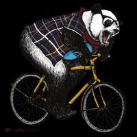 Hipster Panda Riding Bicycle Magnet