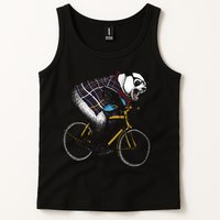 Hipster Panda Riding Bicycle Tank Top