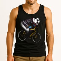Hipster Panda Riding Bicycle Tank Top