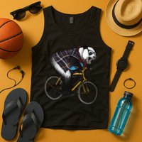 Hipster Panda Riding Bicycle Tank Top