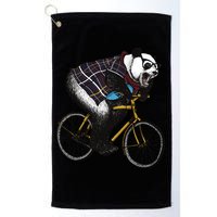 Hipster Panda Riding Bicycle Golf Towel