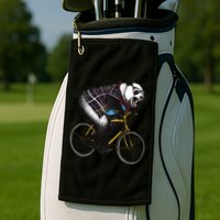Hipster Panda Riding Bicycle Golf Towel
