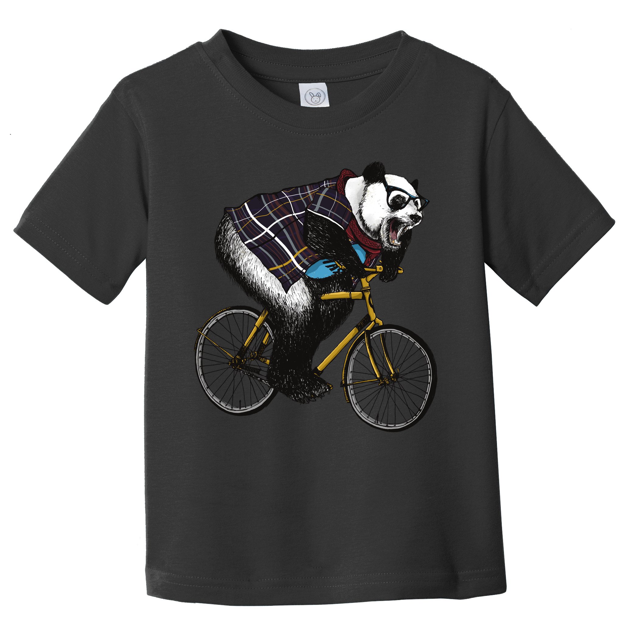 Hipster Panda Riding Bicycle Toddler T-Shirt