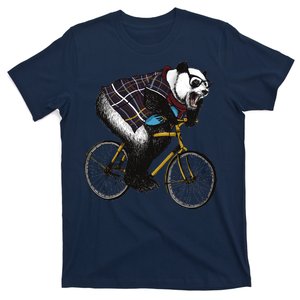 Hipster Panda Riding Bicycle T-Shirt