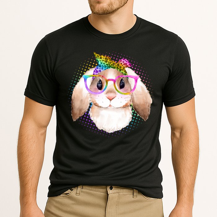 Hipster Rabbit Cute Easter Bunny Cooling Performance Crew T-Shirt