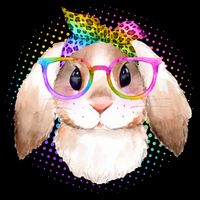 Hipster Rabbit Cute Easter Bunny Sustainable Bucket Hat