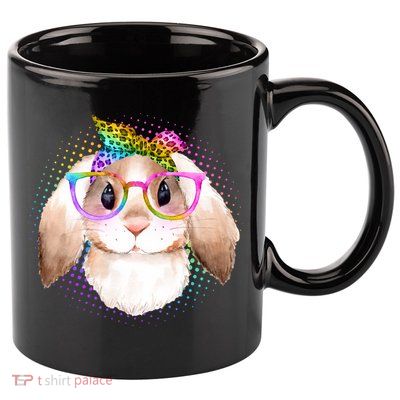 Hipster Rabbit Cute Easter Bunny 11oz C Handle Ceramic Mug