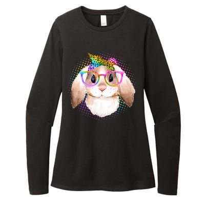 Hipster Rabbit Cute Easter Bunny Womens CVC Long Sleeve Shirt