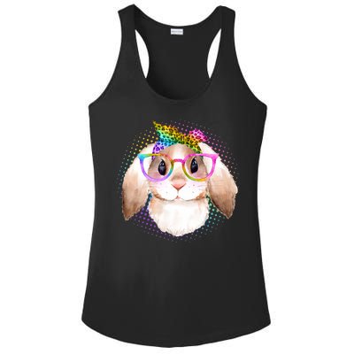 Hipster Rabbit Cute Easter Bunny Ladies PosiCharge Competitor Racerback Tank