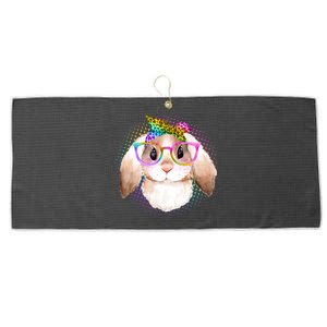 Hipster Rabbit Cute Easter Bunny Large Microfiber Waffle Golf Towel