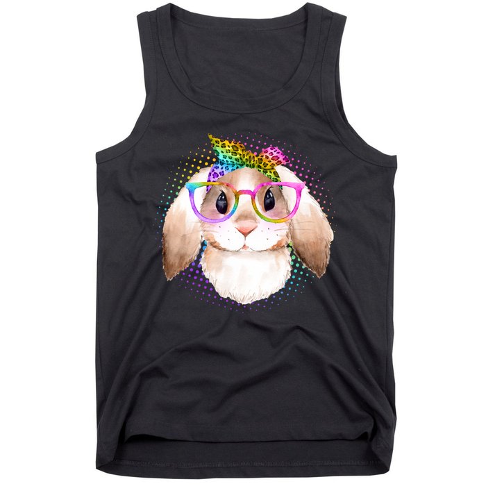 Hipster Rabbit Cute Easter Bunny Tank Top